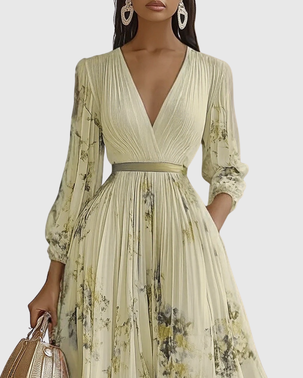 Elegant Pleated Maxi Dress