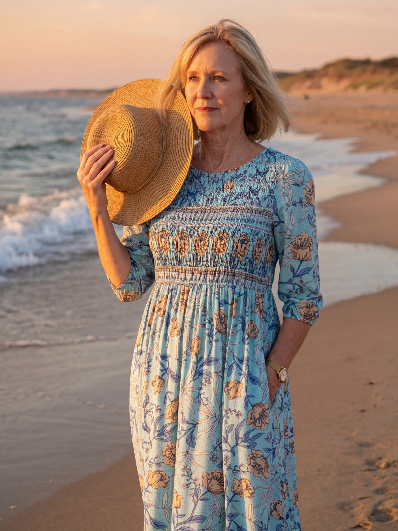 Casual Floral Midi Dress - Halia