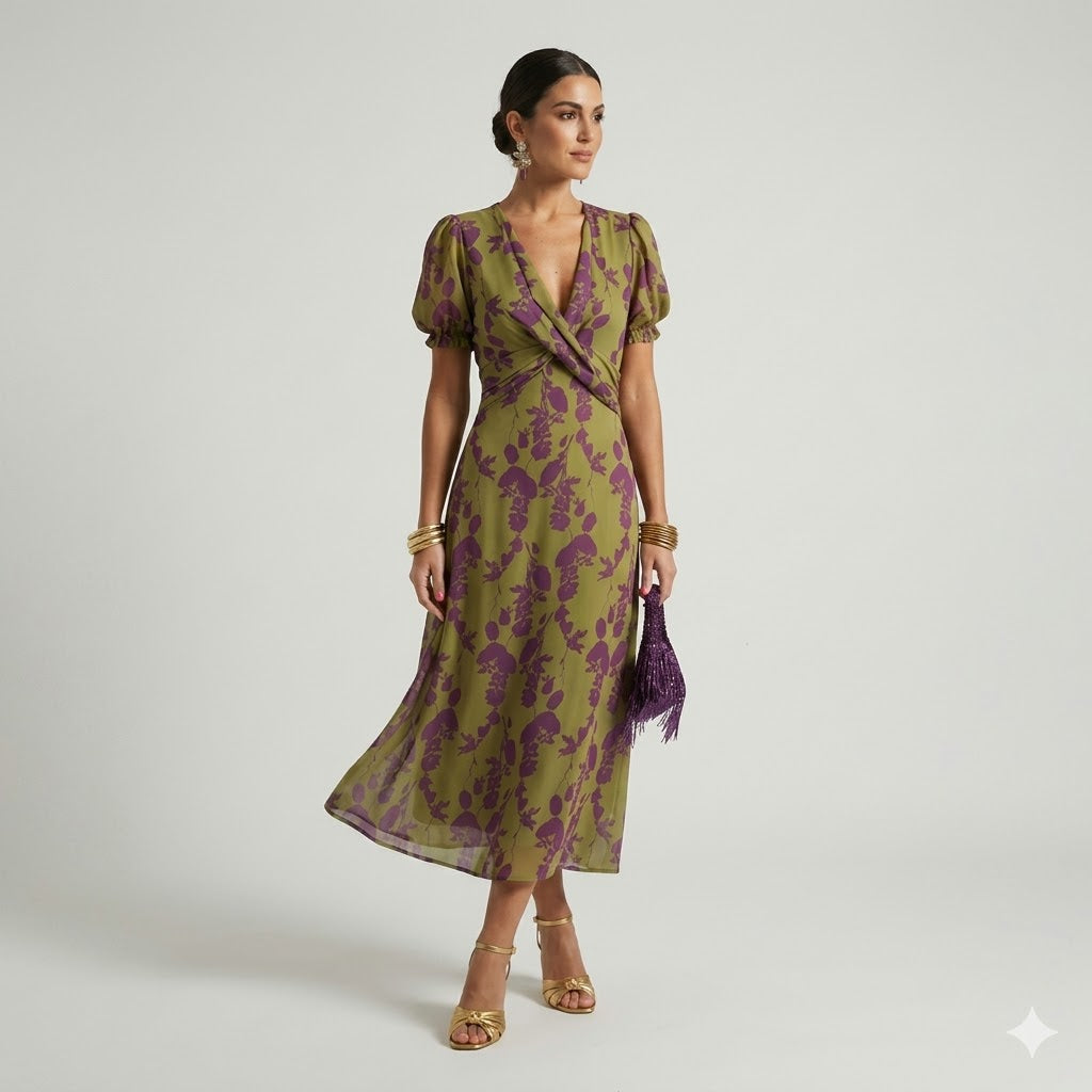 Relaxed Floral Midi Dress