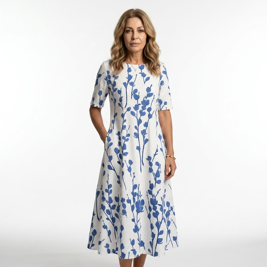Casual Floral Midi Dress - Miles