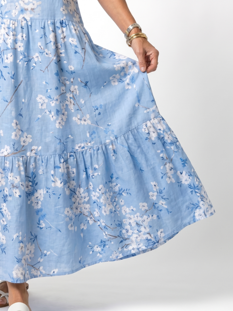 Tie Front Midi Dress with Floral Print