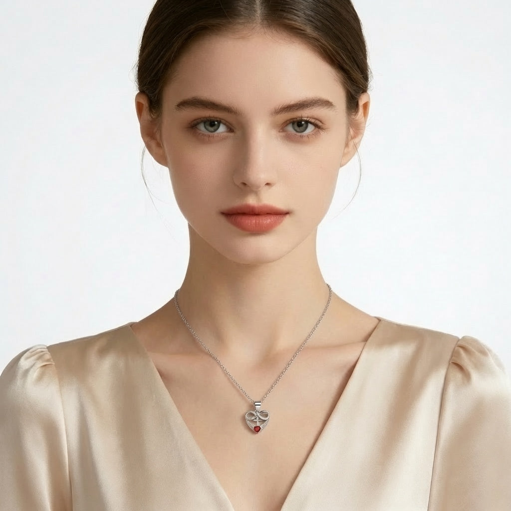 Infinity Heart Birthstone Necklace