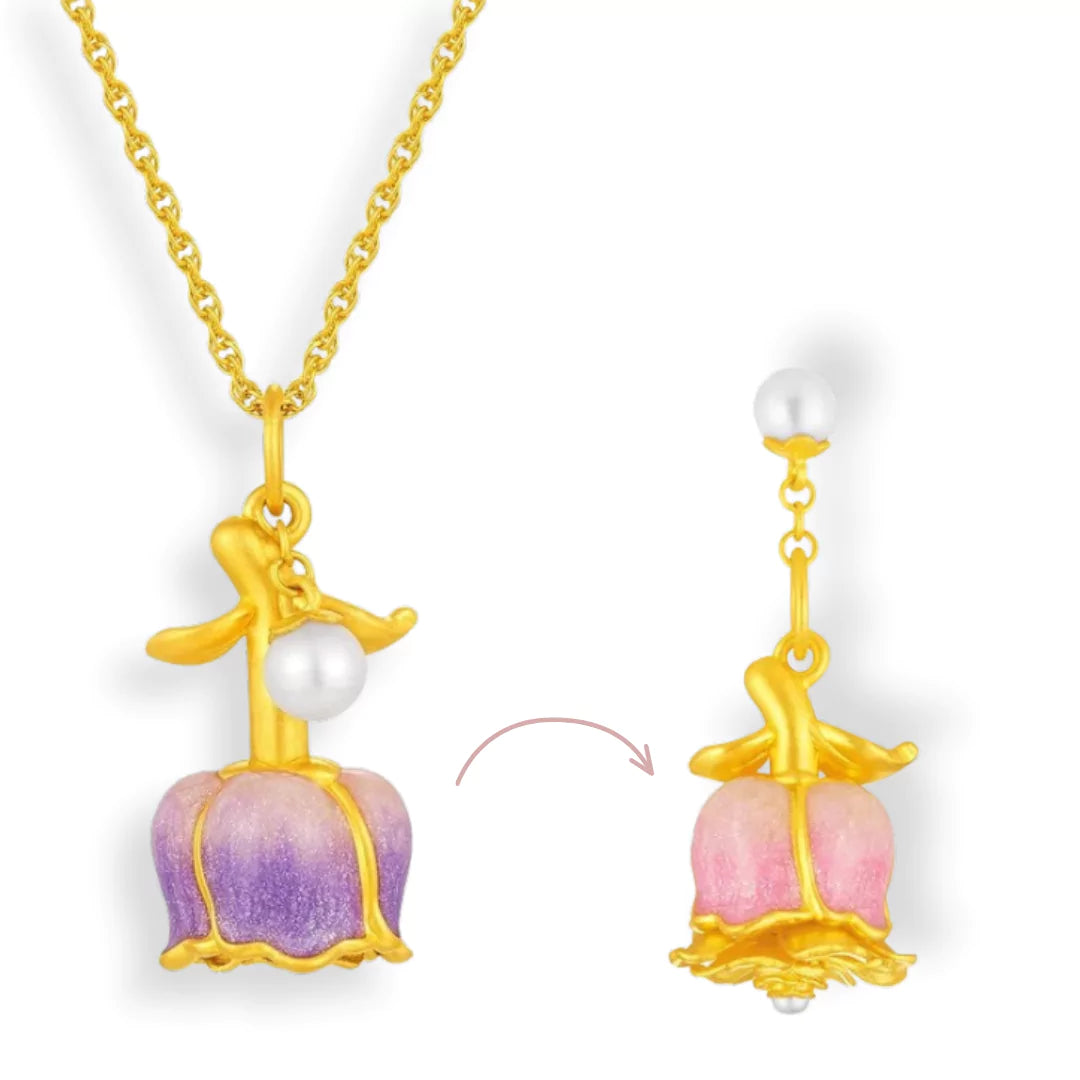 Color Changing Rose Charm Necklace