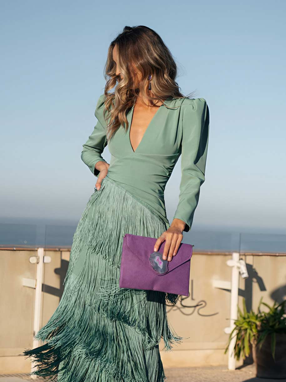 Flared Dress with Elegant Fringe
