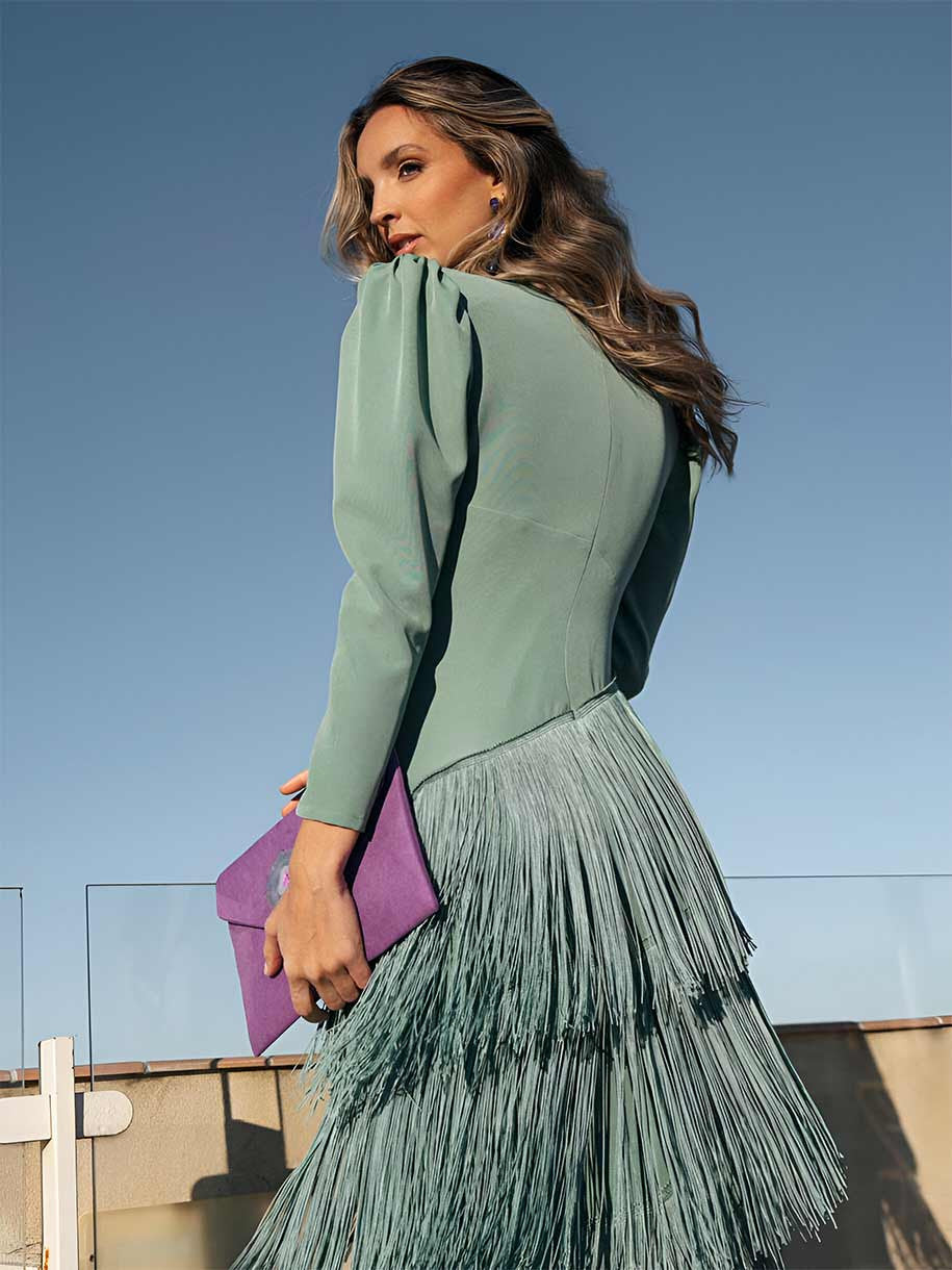 Flared Dress with Elegant Fringe