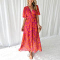 Modern Floral Midi Dress