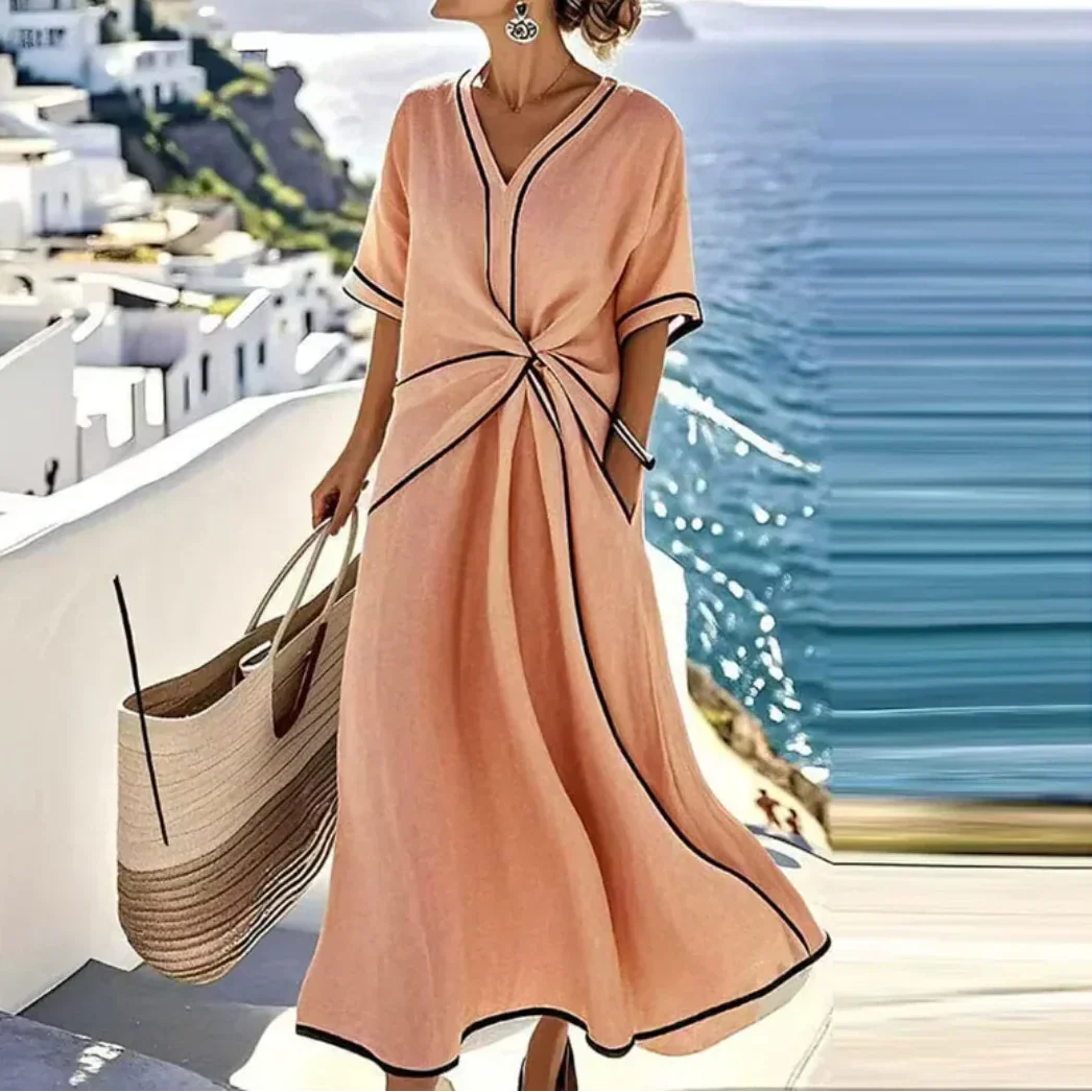 Elegant Dress with Flattering Waist and Festive Chic