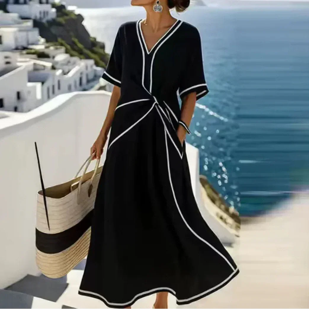 Elegant Dress with Flattering Waist and Festive Chic