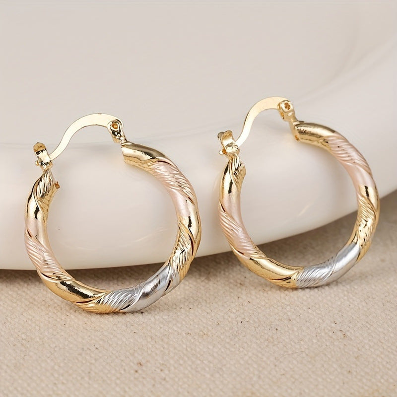 Twisted Hoop Earrings Luminous Elegance