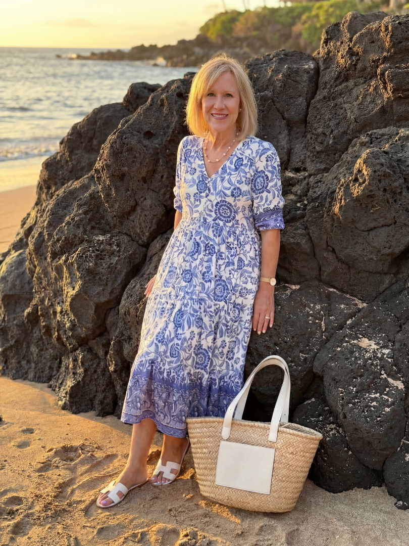 Soft Floral Midi Dress