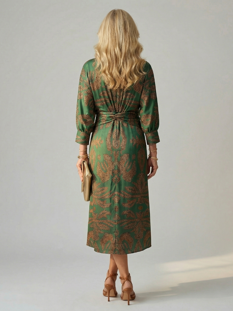 Natural Wrap Midi Dress