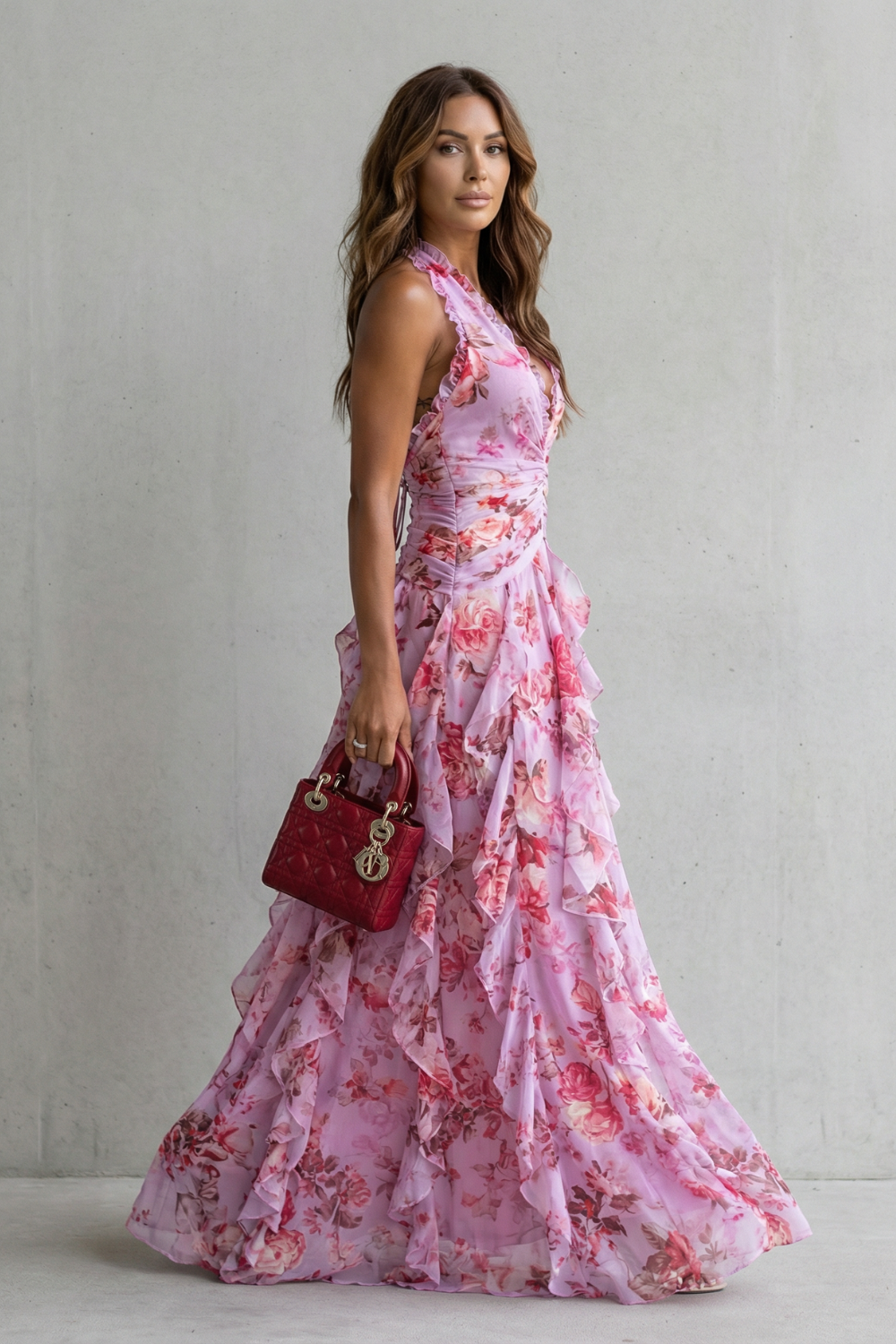 Elegant Halter Neck Maxi Dress