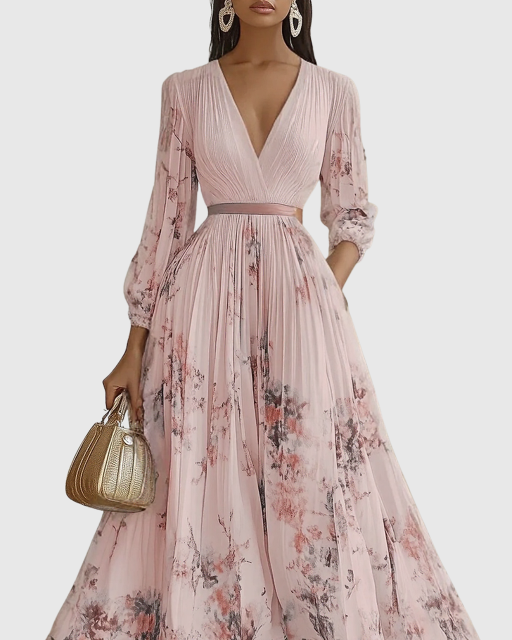 Elegant Pleated Maxi Dress