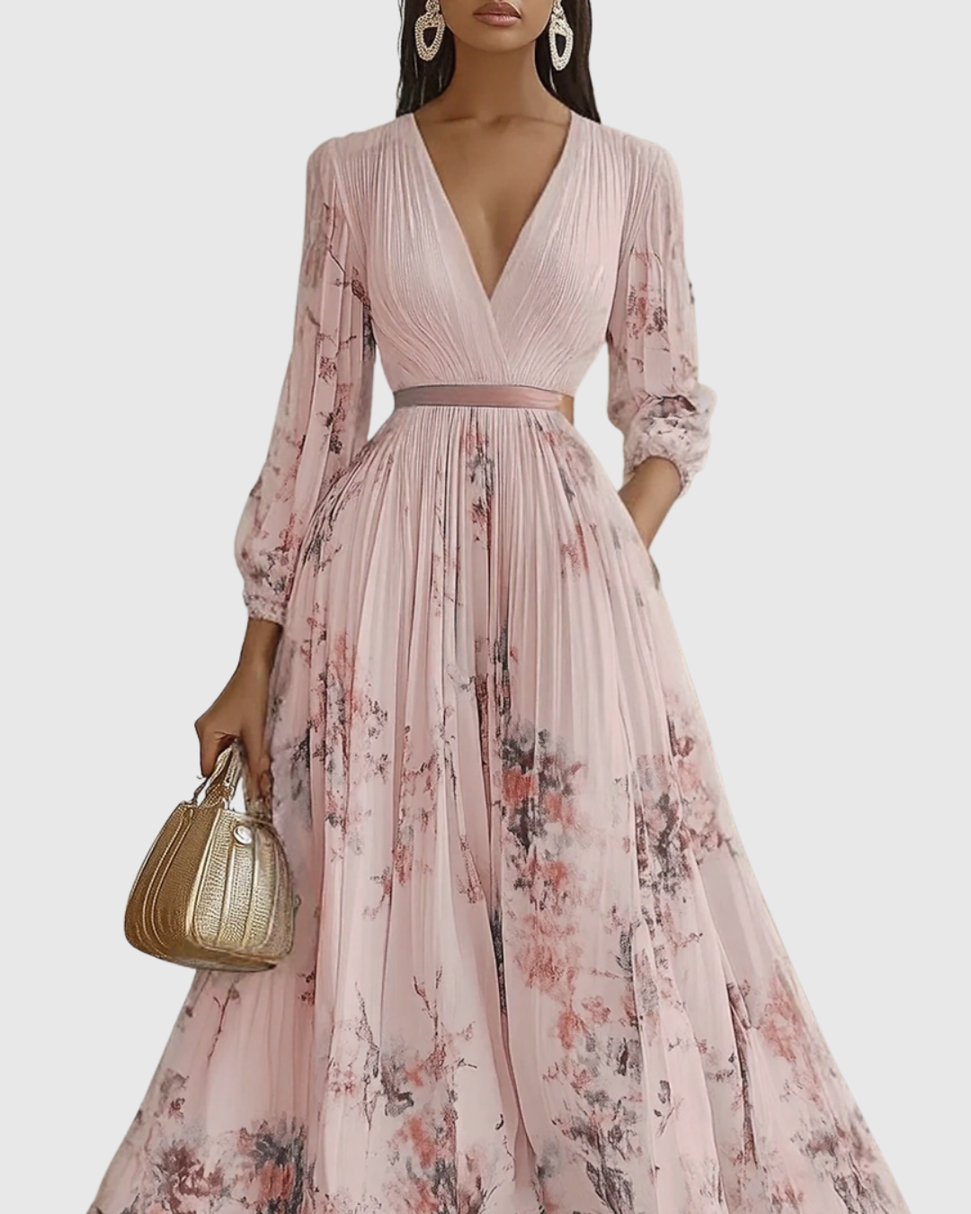 Elegant Pleated Maxi Dress