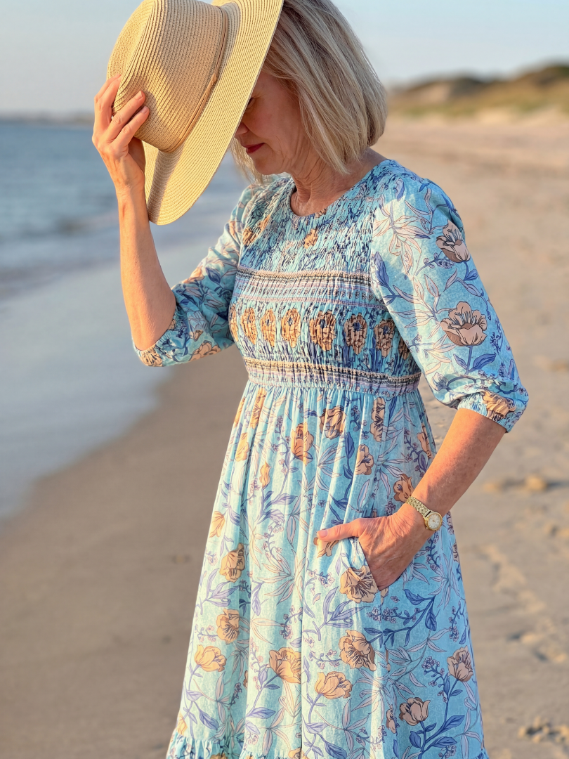 Casual Floral Midi Dress - Halia