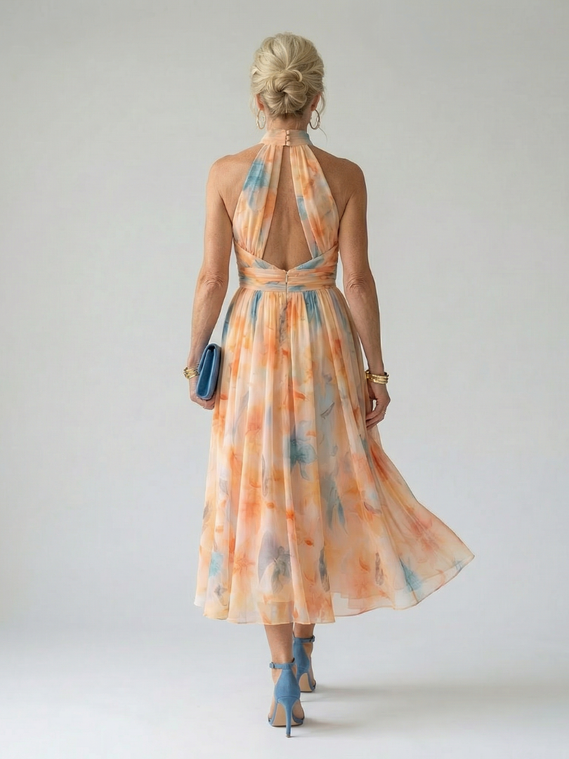 Soft Halter Neck Midi Dress