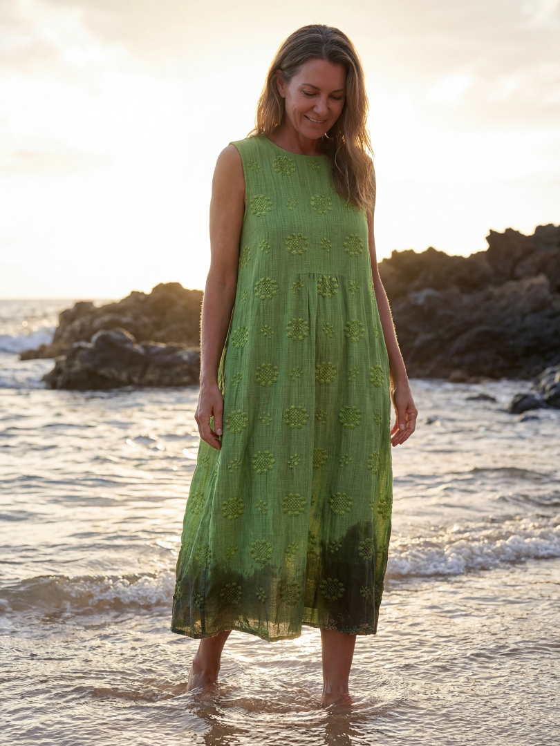 Casual Midi Dress - Green