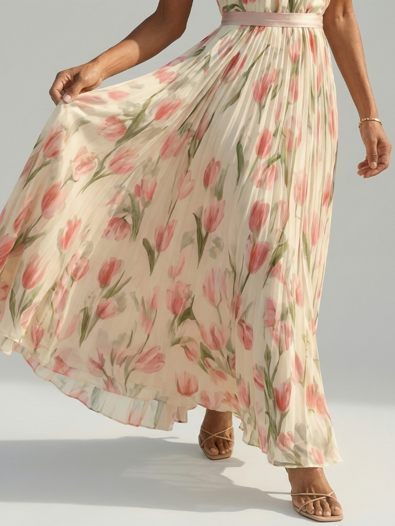 Floral Halter Neck Midi Dress