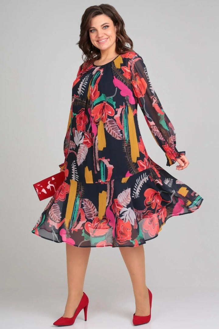 Elegant Feminine Floral Flowy Dress