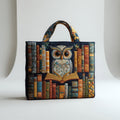 Artisan Tote Bag Owl and Vintage Books