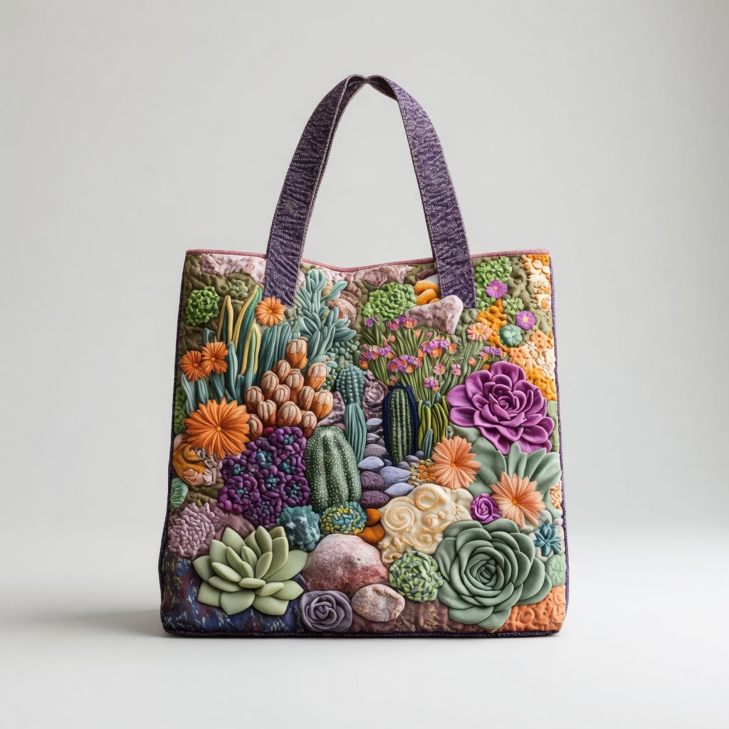 Artisan Tote Bag Succulent Garden