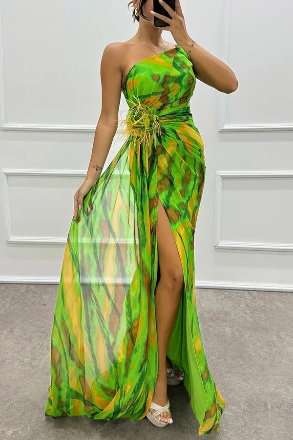Elegant Vibrant Draped Dress