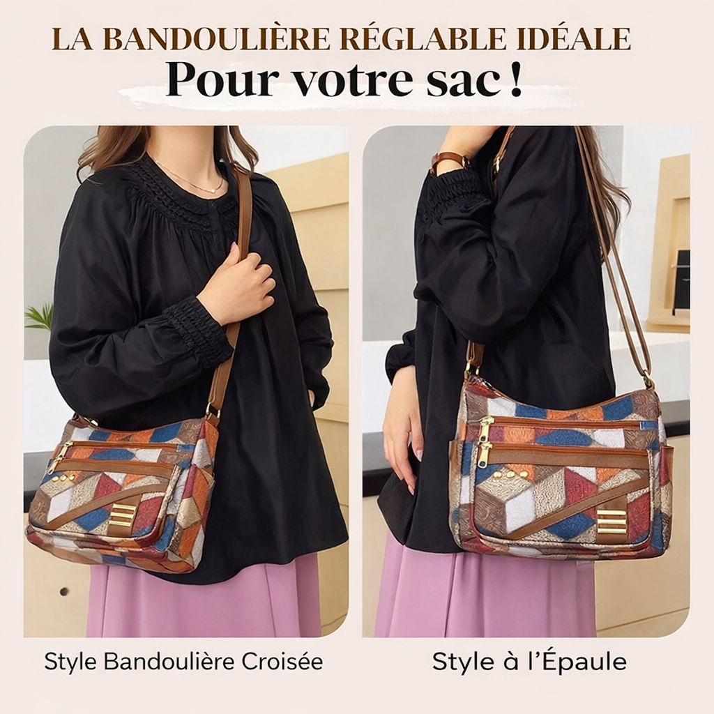 Elegant Timeless Patchwork Crossbody Bag