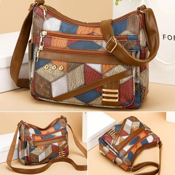 Elegant Timeless Patchwork Crossbody Bag
