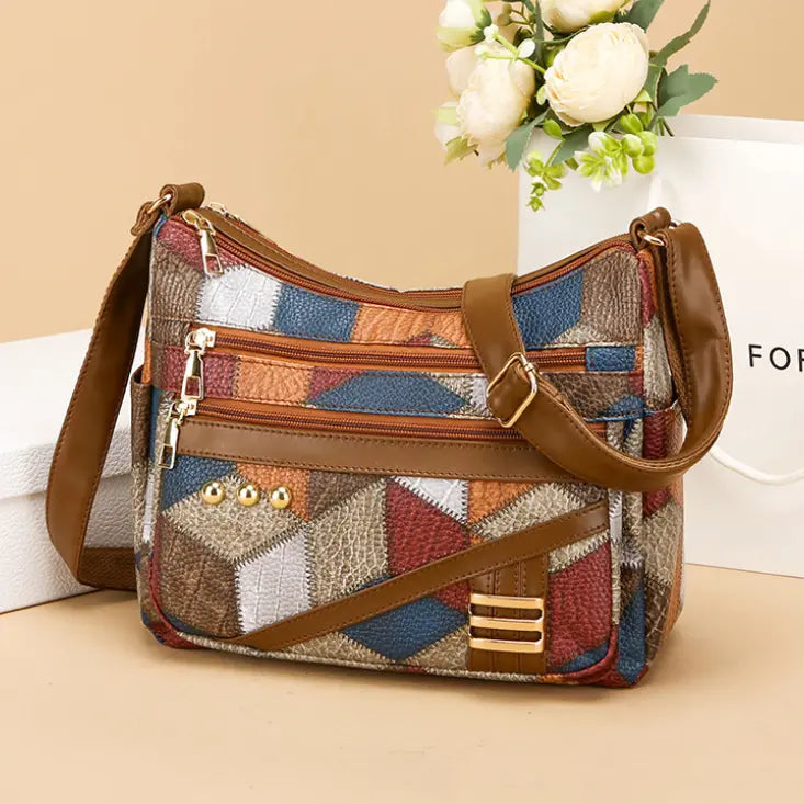Elegant Timeless Patchwork Crossbody Bag