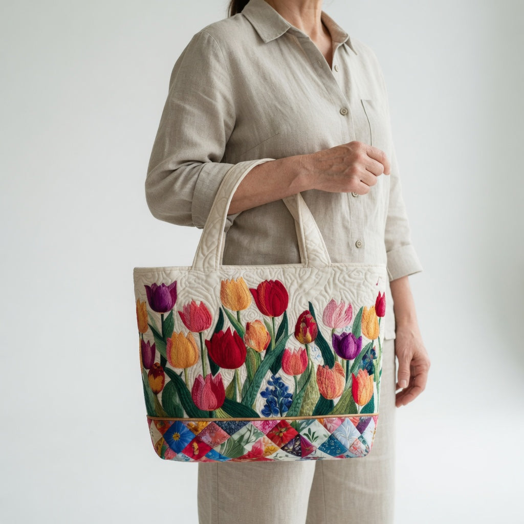Artisan Tote Bag Tulip Garden