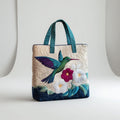 Artisan Tote Bag Hummingbird and White Flower