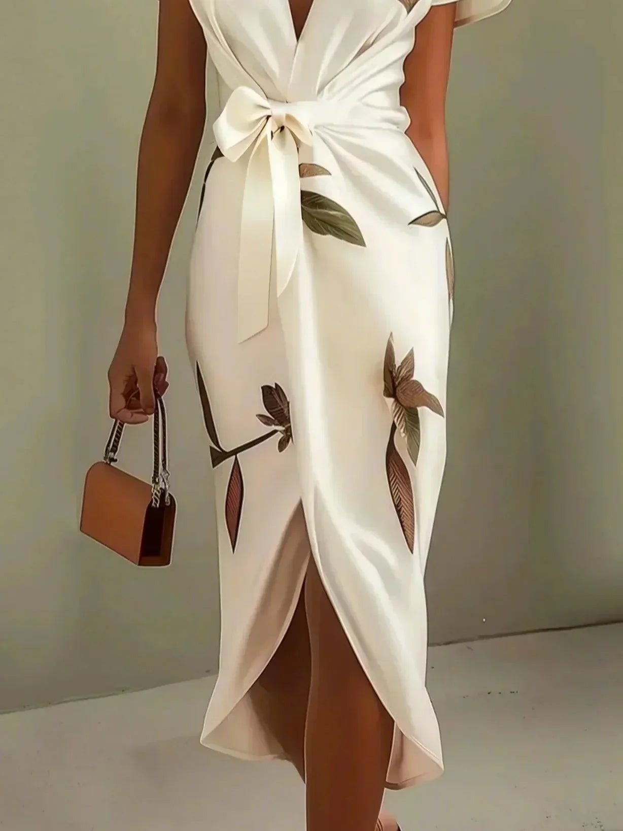 Elegant Wrap Dress with Floral Pattern