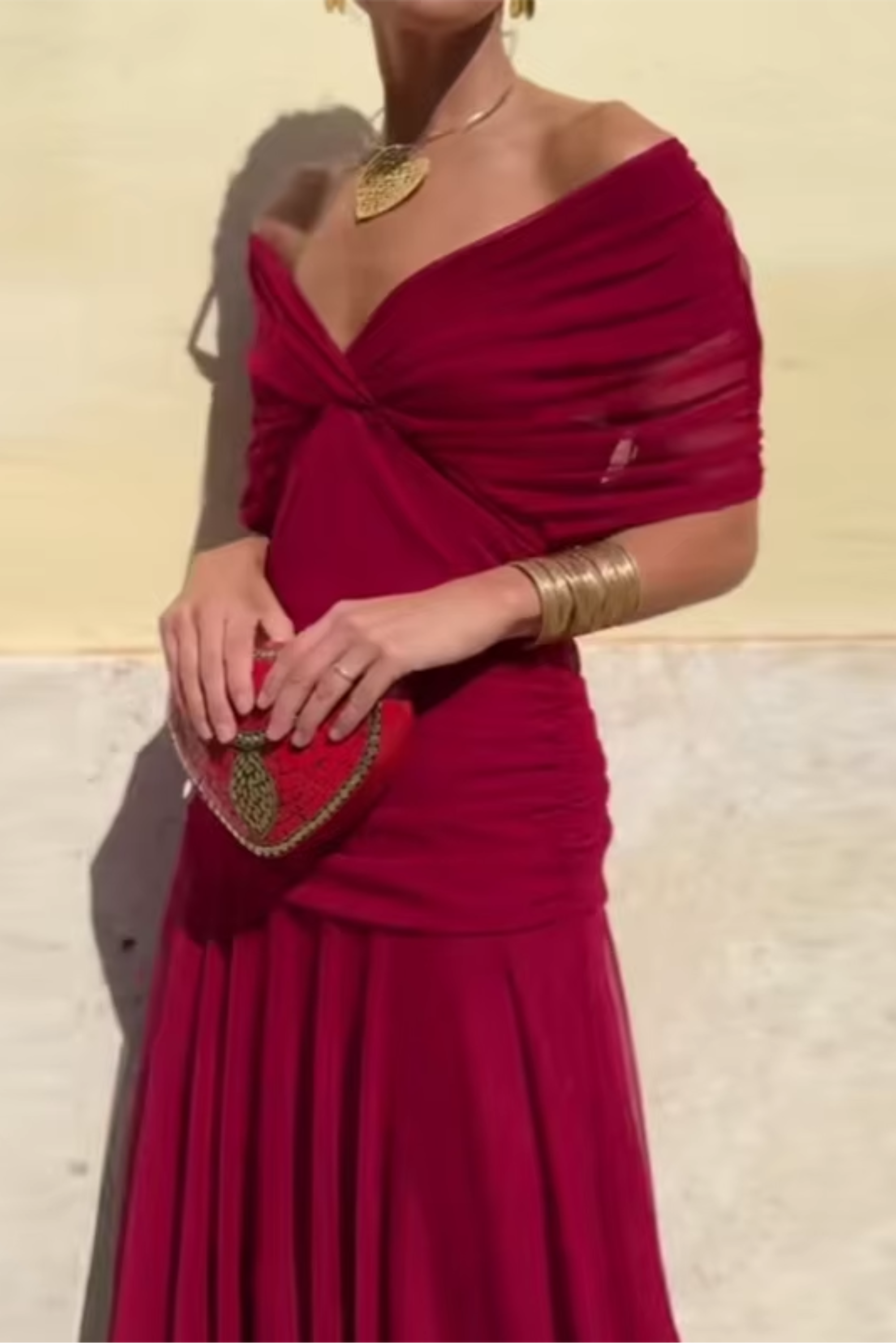 Wrap Dress with Draped Cut