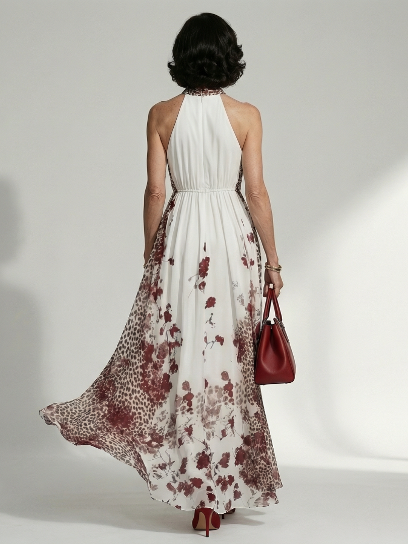 White Pleated Maxi Dress