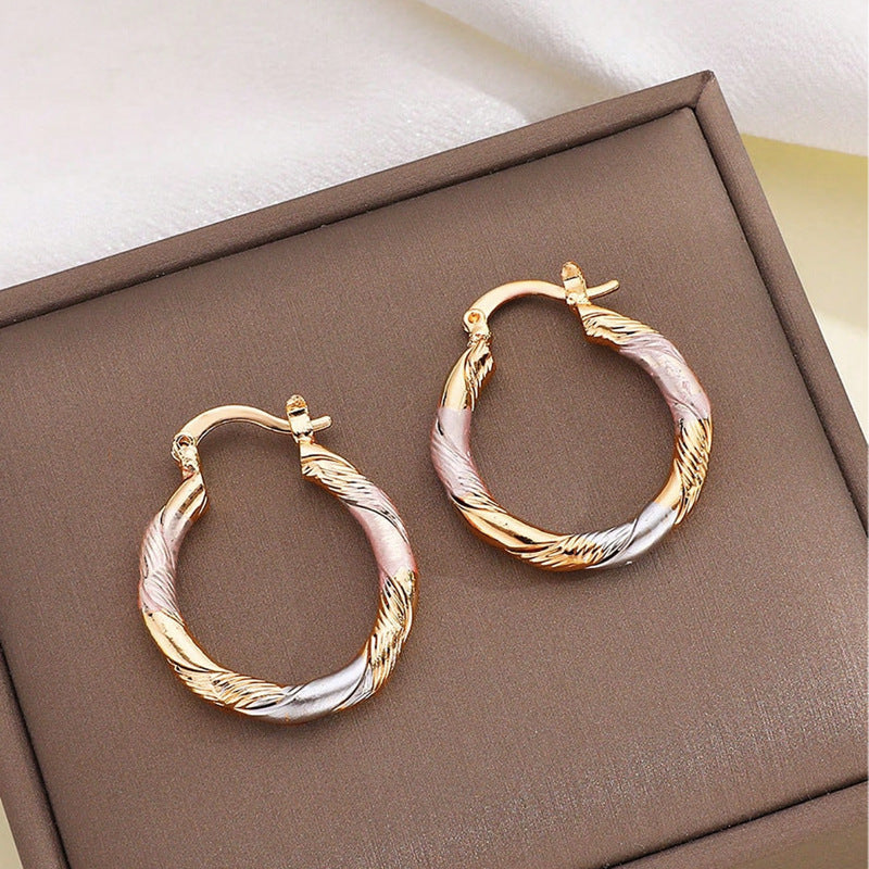 Twisted Hoop Earrings Luminous Elegance