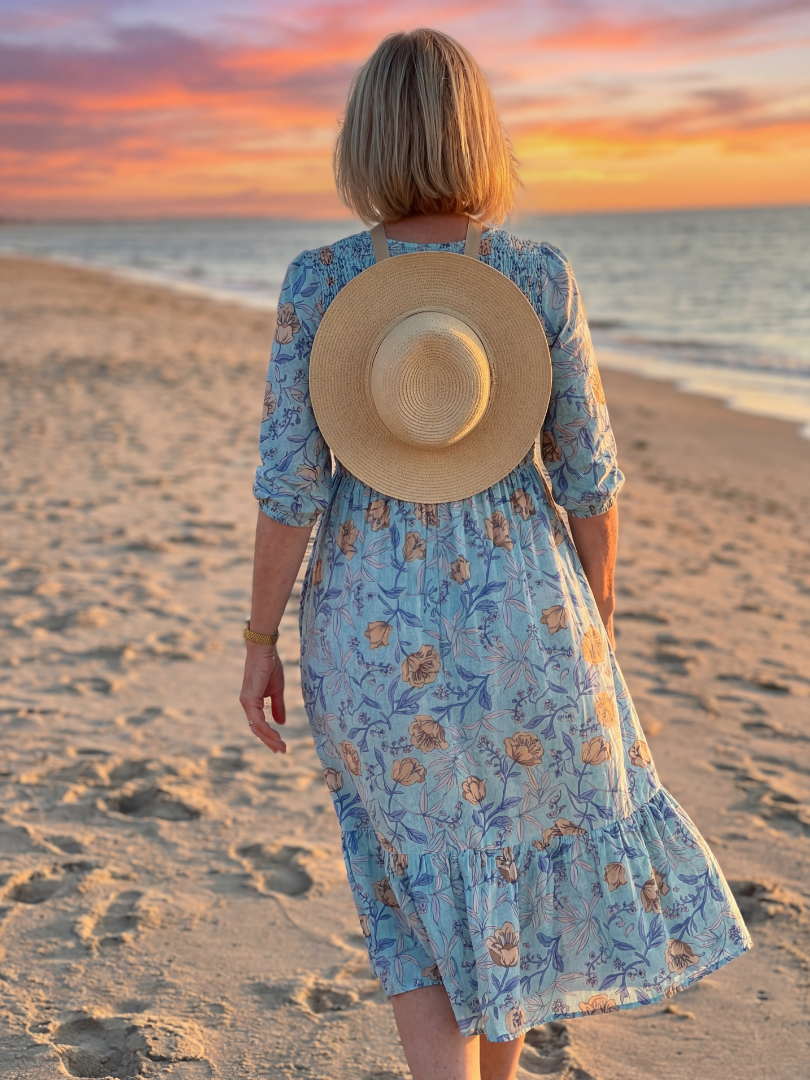 Casual Floral Midi Dress - Halia