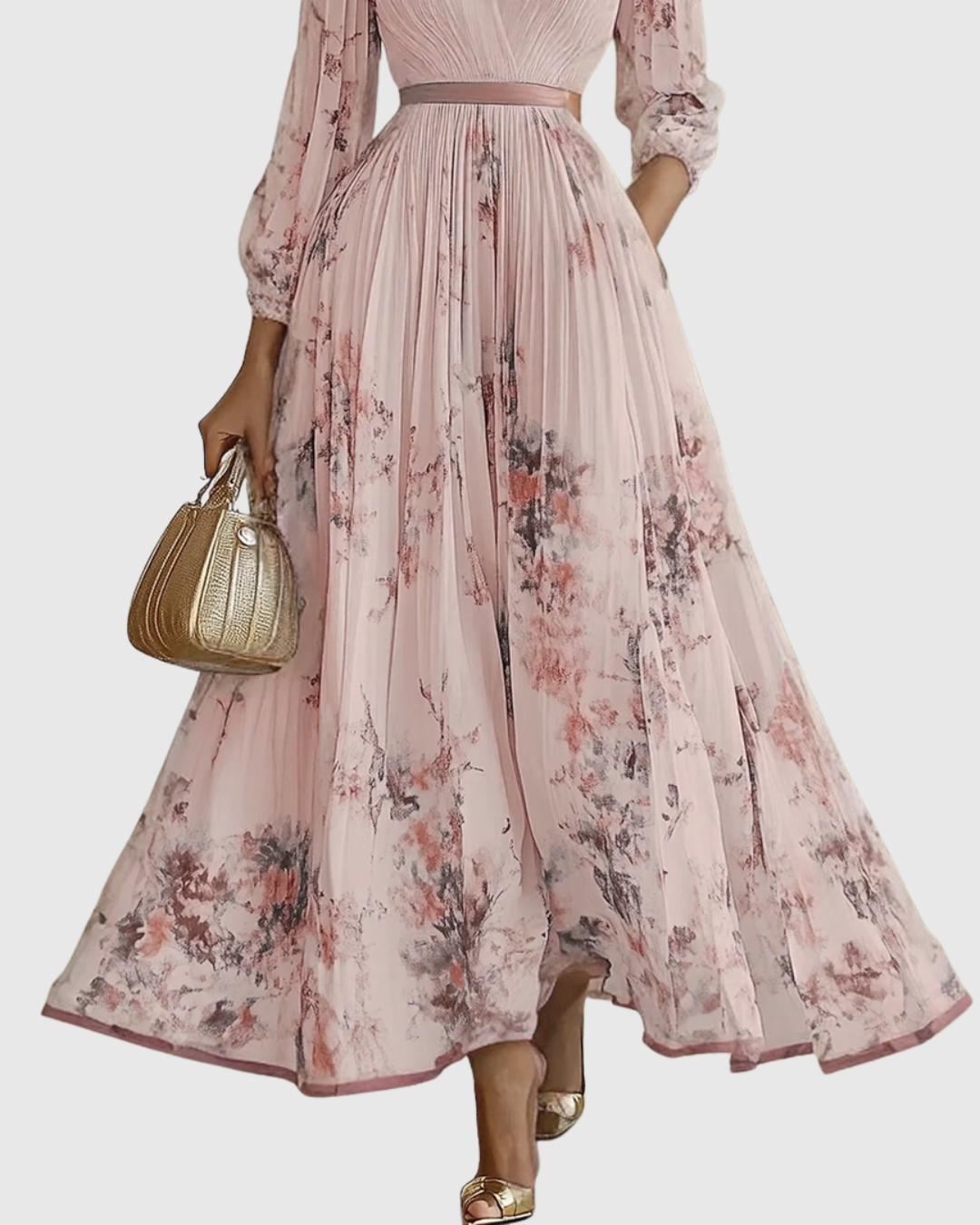 Elegant Pleated Maxi Dress