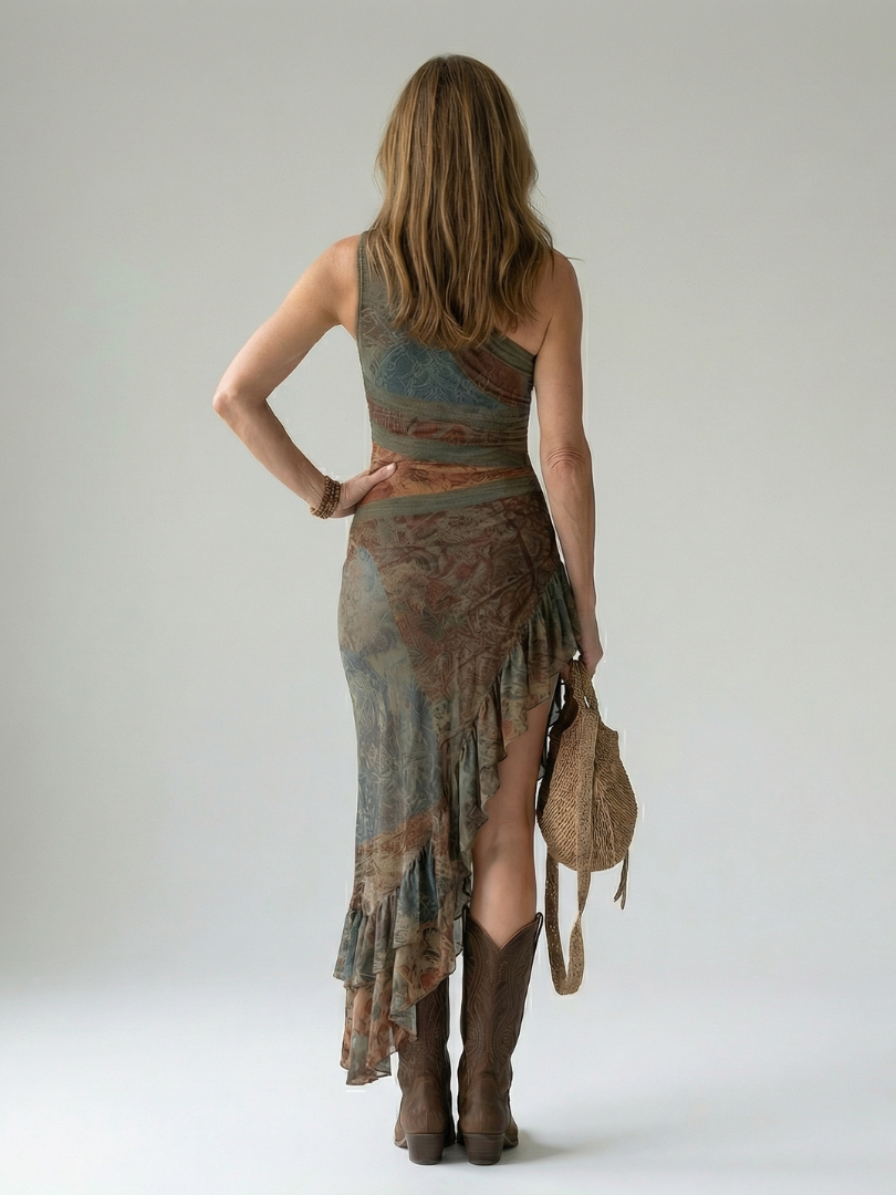 Quiet Draped Midi Dress