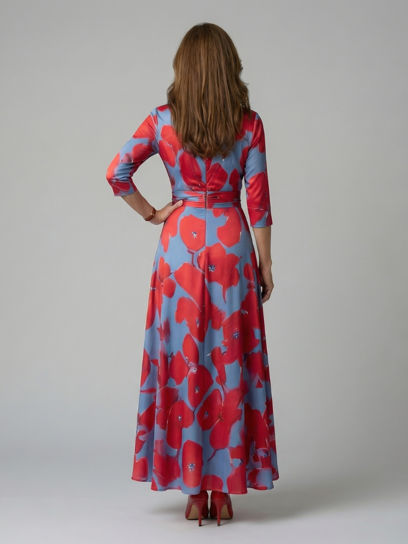 Collared Wrap Midi Dress