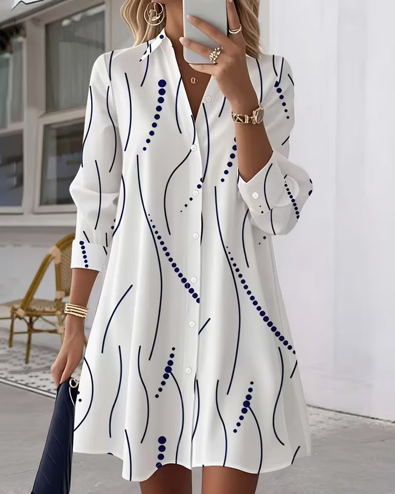 Elegant Flowy Shirt Dress
