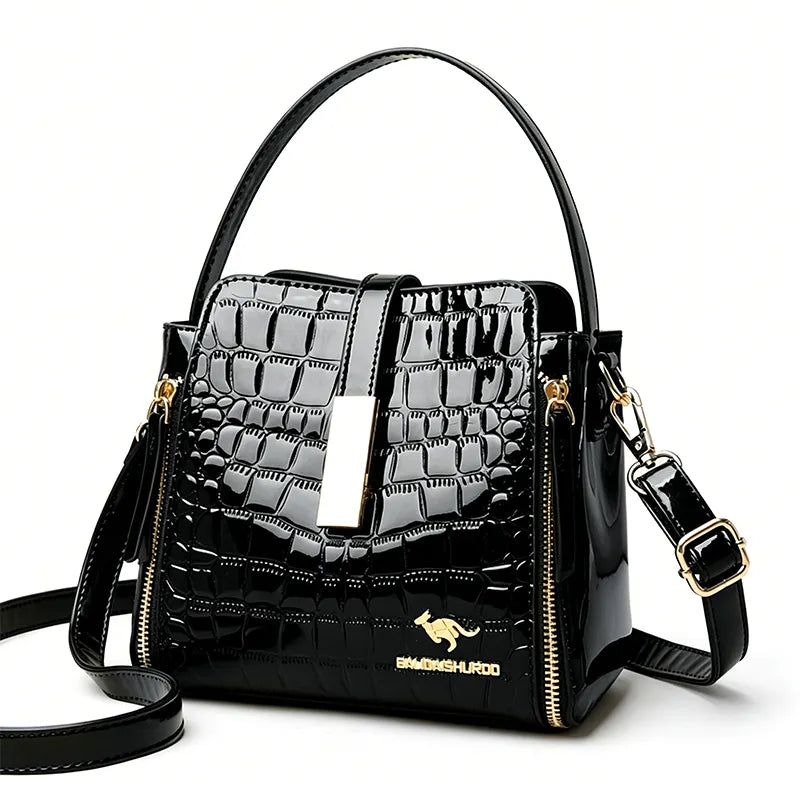 Elegant Croc Effect Bag Everyday Luxury