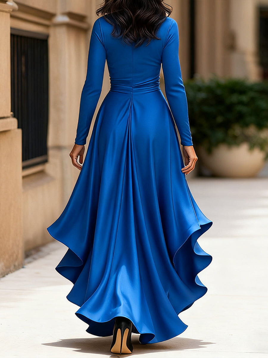 Satin Wrap Dress Timeless Elegance