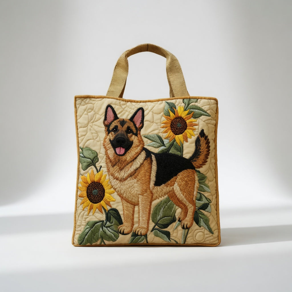 Artisan Tote Bag Floral German Shepherd