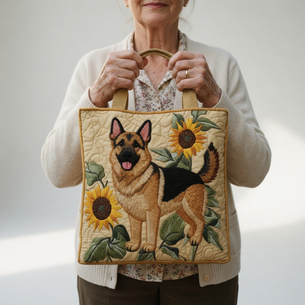 Artisan Tote Bag Floral German Shepherd