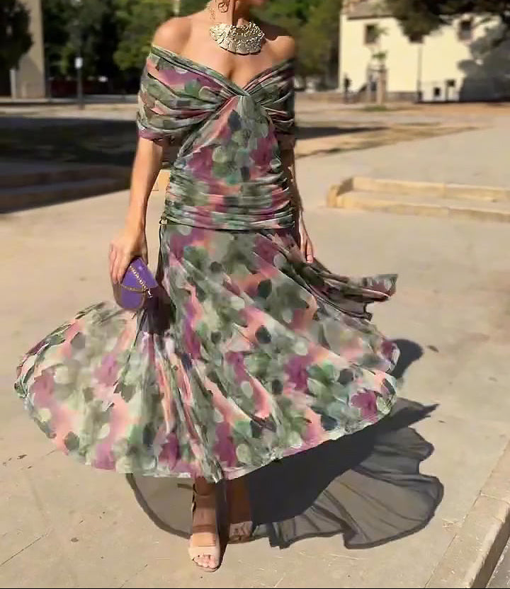 Wrap Dress with Draped Cut
