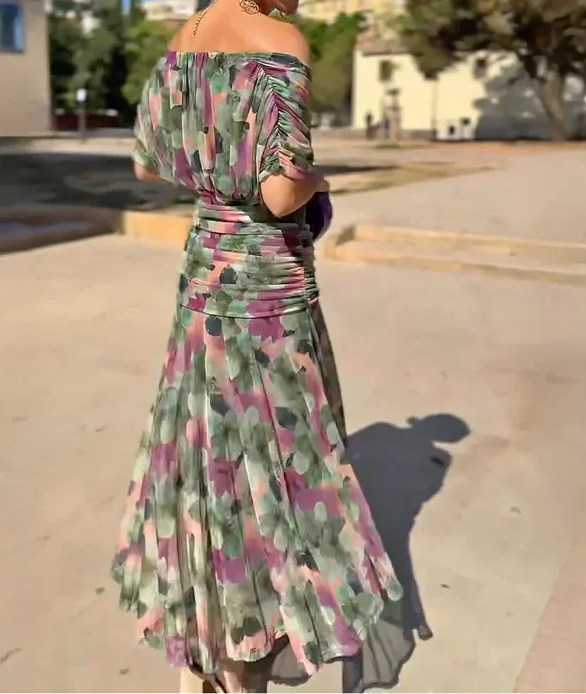 Wrap Dress with Draped Cut