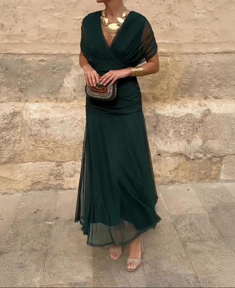 Wrap Dress with Draped Cut