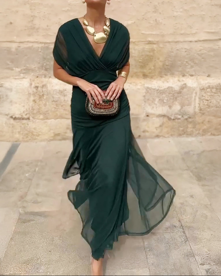 Wrap Dress with Draped Cut