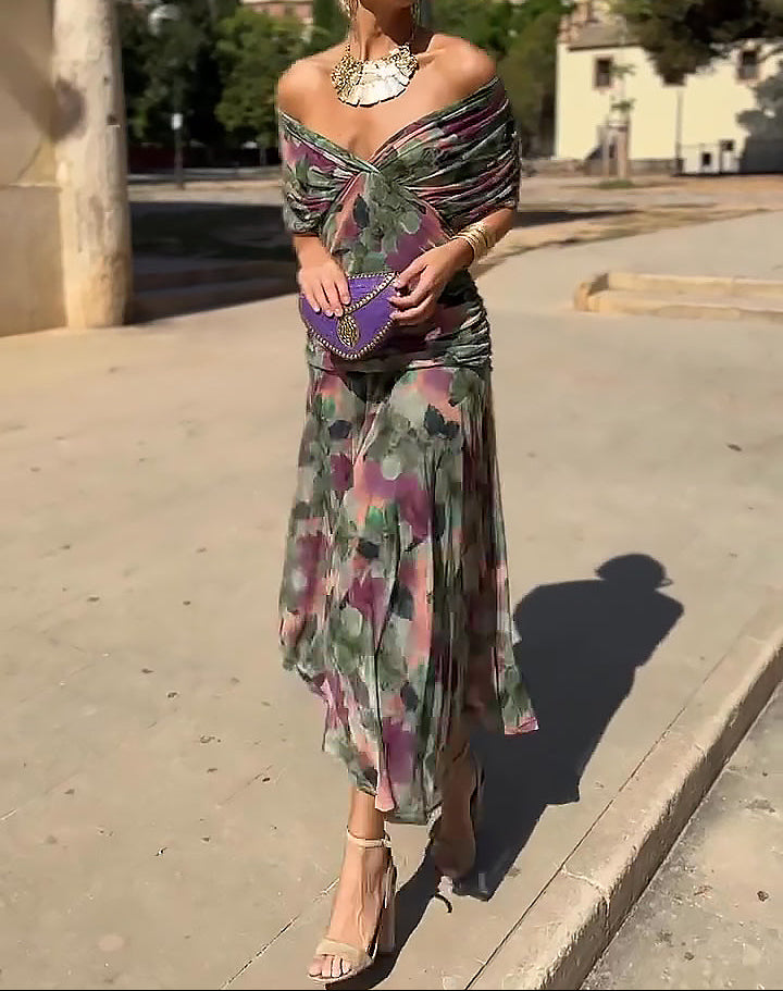 Wrap Dress with Draped Cut