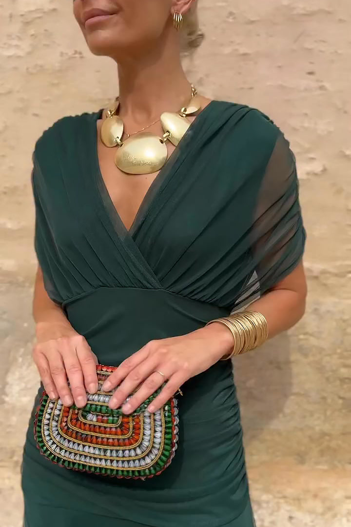Wrap Dress with Draped Cut